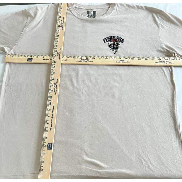 OG Legend tshirt Men’s XXL beige Crew Neck Short Sleeve fearless Graphic - Picture 5 of 7